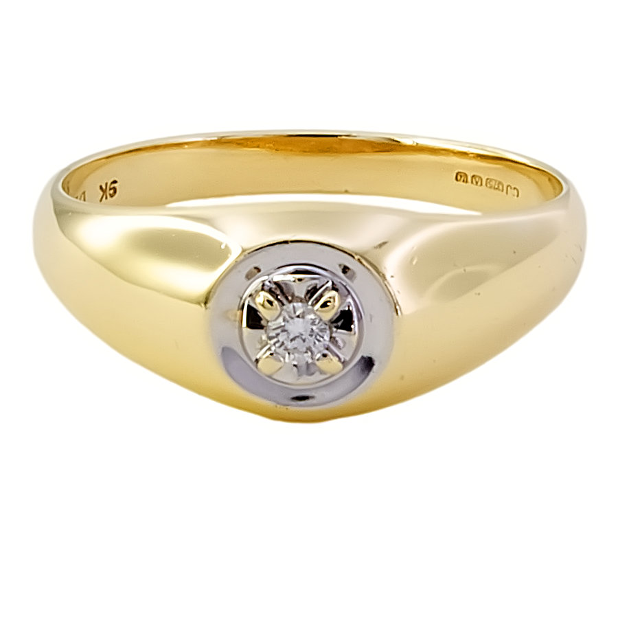 9ct gold Diamond Ring size T